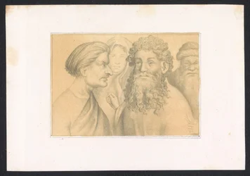 Três homens e um jonge vrouw Desenhos e estudos de um mestre holandês do século XV. Século. Baseado nos originais mantidos na Biblioteca Real de Berlim (título da série)