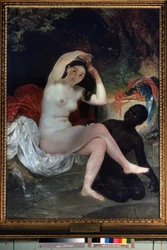 "Bethsabee au bain" (Banhos de Banho) Peinture de Karl Pavlovich Briullov (Brioullov) (1799-1852) 1832 Museu Estatal Russo, São Petersburgo, Russie