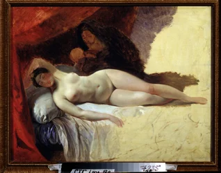 "Sleeping Juno" ou "The Beginning of the Lake Way" Pintura de Karl Briullov (Briullov) (1799-1852) 1839-1845 Galeria Estadual Tretyakov, Moscovo