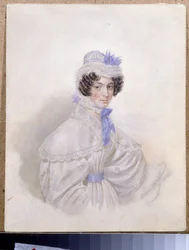 Retrato de Anna Borisovna Bakunina (1802-1835). Oeuvre de Karl Pavlovich Briullov (Brioullov) (1799-1852), aquarelle sur papier