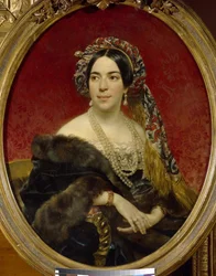 Portrait de la princesse Maria Volkonskaya (1805-1863) (Retrato da Princesa Maria Volkonskaya) - Peinture de Karl Pavlovich Briullov (Brioullov) (1799-1852), huile sur toile, avant 1840 - Art russe