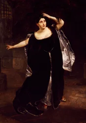 Giuditta Pasta (1797-1865), soprano italiano, na cena louca de Anna Bolena, da ópera de Gaetano Donizetti