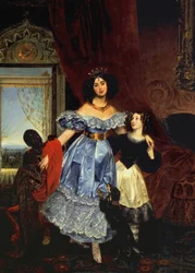Retrato da condessa Julia Samoilova com a sua enteada Amazillia Pacini e um rapaz negro, 1832-1834