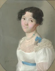Retrato da condessa Agrafena Yuryevna Obolenskaya 1789-1829, née Neledinskaya-Meletskaya, 1812