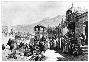 Distribuição de datas em um cemitério no Cairo, 1881