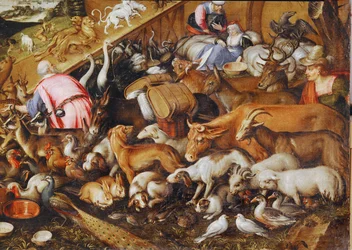 Os animais entram na Arca (pintura sobre tela)