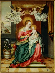 Virgem Maria e menino (pintura sobre tela)