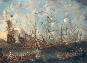 Batalha naval no mar Mediterrâneo