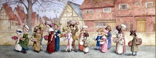 Procissão de Dezasseis Crianças Portadoras de Flores, c.1876 (aguarela sobre papel)