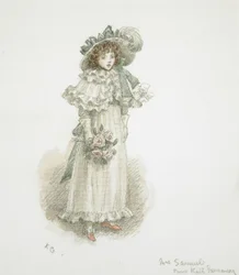 Estudo de uma menina pequena completamente vestida