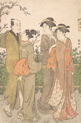 Um Grupo de Três Mulheres acompanhadas por uma Manservant, 1780-1795.