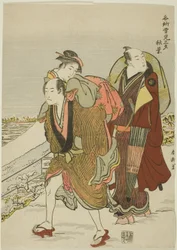 Akiba, da série "Three Evenings at Spots Famous for Snow Viewing (Meisho yukimi sanseki)"