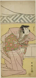 O ator Sawamura Sôjûrô III como Oda Kazusanosuke Harunaga em "Muromacho Chronicle in Kana Script" ("Kanagaki Muromachi bundan")
