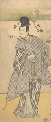 O ator Sawamura Sojuro III como um nobre escrevendo poesia, 1782.