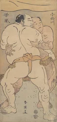 Dois lutadores famosos Onogawa e Tanikase, ca. 1795.