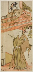 Os actores Iwai Hanshiro IV como Okaru e Onoe Kikugoro I () como Yuranosuke