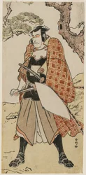Ichikawa Danjuro V como um guerreiro viajante, final dos anos 1780.