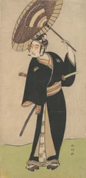 Tet rd Ichikawa Yaozo membro Tee Road f Tee man Date Sukeroku, 1784.