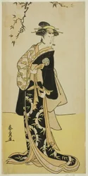 O Ator Yamashita Mangiku I como Lady Yuya (Yuya Gozen) (?) na Peça Heike Hyobanki (?), Apresentada no Teatro Nakamura (?) no Sétimo Mês, 1789 (?)