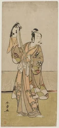 Bando Hikosaburo III Segurando um Pupper de Mão, meados da década de 1770.