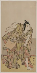 Ichikawa Monnosuke II como Soga no Goro, c. Final da década de 1770.