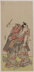 Ichikawa Yaozo II como Soga no Goro, meados da década de 1770.