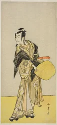 O ator Ichikawa Danjuro V como Kakogawa Honzo, da peça "Kanadehon Chushin Nagori no Kura", apresentada no Teatro Nakamura no nono mês de 1780