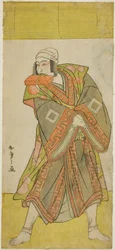 O Ator Ichikawa Danjuro Vs Prince Koretaka Disfarçado de Courier Izutsu Chuji, na Peça Yamato Kano Ariwara Keizu, apresentada no Teatro Nakamura no Quinto Mês,