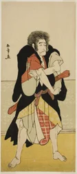 O Ator Ichikawa Danjuro V como o Monge Renegado Wantetsu de Okami-dani no Play Date Nishiki Tsui no Yumitori, realizado no Teatro Morita no décimo primeiro mês de 1778