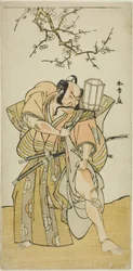 O ator Ichikawa Danzo IV como Kamakura no Gongoro Kagemasa, na quinta cena da peça de teatro Nishiki Tsui no Yumitori (A Dandyish Brocade: Opposing Warriors), apresentada no Teatro Morita no décimo primeiro mês de 1778