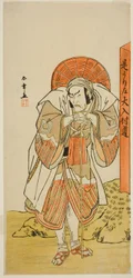 O Ator Ichikawa Danzo IV como Kunii Kurando no Play Date Nishiki Tsui no Yumitori, realizado no teatro te Morita no décimo primeiro mês de 1778