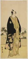 O ator Ichikawa Monnosuke II em um papel não identificado
