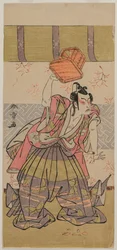 O ator Ichikawa Raizo como Soga No Goro, meados da década de 1770.