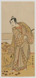 O Actor Matsumoto Koshiro IV, período Edo, final da década de 1770 (impressão a cores de bloco de madeira)