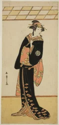 O Ator Nakamura Riko I como Lady Manko (Manko Gozen) (?) na Peça Soga Musume Choja (?), Realizada no Teatro Nakamura (?) no Primeiro Mês, 1784 (?)