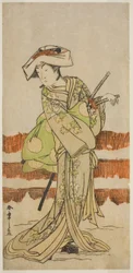 O ator Onoe Kikugoro I como Tonase na peça Kanadehon Chushin Nagori no Kura, apresentada no Teatro Nakamura no nono mês de 1780