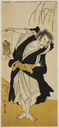 Otani Hiroemon III como o Monge Renegado Dainichibo na Peça Tsukisenu Haru Hagoromo Soga, apresentada no Teatro Ichimura no Terceiro Mês,
