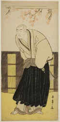 O Ator Otani Hiroji III como o Monge Izayoibo na Peça Keisei Katabira ga Tsuji, encenada no Teatro Ichimura no Sétimo Mês, 1783
