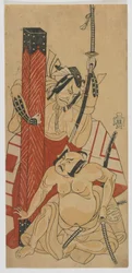 Os Actores Ichikawa Danjuro IV num Papel de 