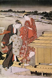 Toi ght Oto Sumida River Japa Nise p Hayashi por Haru no início de Katsukawa (Acchive 1780-1795)