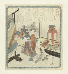 Kamuro e Shinzô no Dia de Ano Novo
Os sete deuses da sorte para a sociedade de poesia Hangasaren (título da série)
Hanagasaren shichifukujin (título da série sobre o objecto)