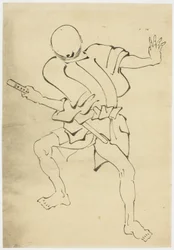 Atendente armado (estudo), c.1815-1849 (tinta no papel)