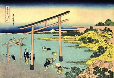36 vistas do Monte Fuji, Japão: Baía Noboto, Japão - Impressão de Katsushika Hokusai (1760-1849) (escola ukiyo-e) 1830-1833 State A Pushkin Museum of Fine Arts, Moscovo