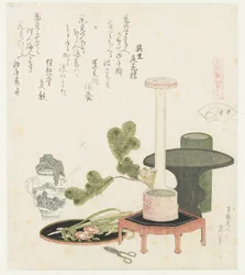 Concha da flor
Hanagai (título sobre o objecto)
Uma comparação de poemas e conchas de Genroku (título da série)
Genroku kasen kaiawase (título da série sobre o objecto)