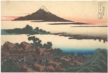 Amanhecer em Isawa, na província de Kai (Kōshū Isawa no akatsuki), da série «Trinta e seis vistas do Monte Fuji» (Fugaku sanjūrokkei)