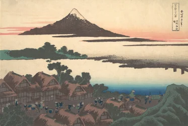Amanhecer em Isawa na província de Kai Koshu Isawa no akatsuki, da série Trinta e seis..., ca. 1830-32.
