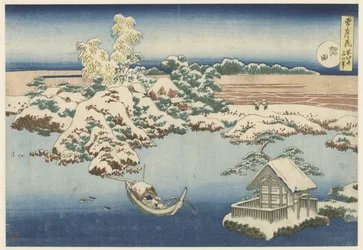 O rio Sumida na neve
Sumida (título sobre o objecto)
Neve, lua e flores (título da série)
Setsugekka (título da série sobre o objecto)