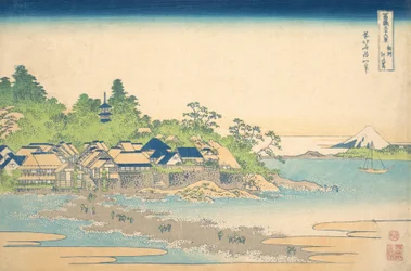 Enoshima na província de Sagami Soshu Enoshima, da série Trinta e seis vistas de M..., ca. 1830-32.