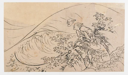 Pescador jogando isca, período Edo, ca. 1830.