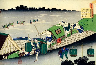 Da série Cem Poemas de Cem Poetas: Fujiwara no Michinobu Ason, c1830.